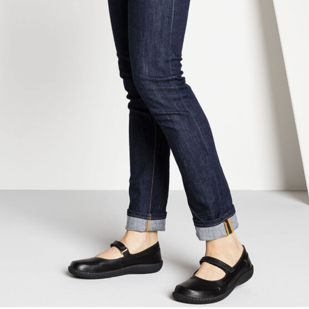 Birkenstock Iona Black Leather Mary-Jane Shoe 8